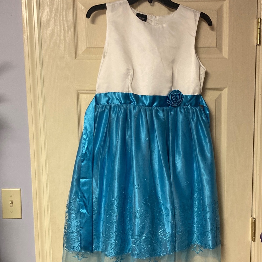 Holiday Editions Blue and White Formal Dress